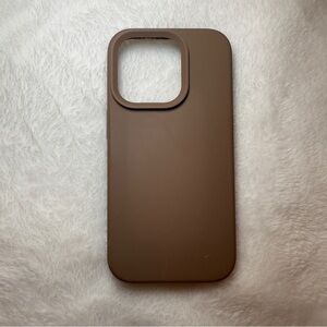 Light Brown iPhone 14 Pro, Silicone Shockproof Slim Thin Phone Case